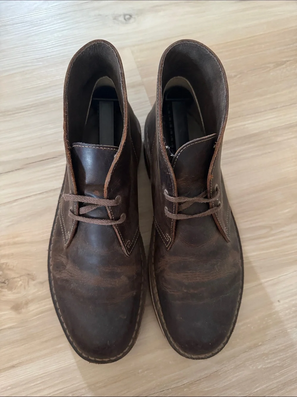 Clarks Men's Bushacre Dark Brown Leather Chukka Boots